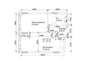 2-к квартира, строящийся дом, 38м2, 6/15 этаж