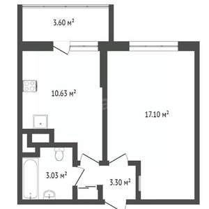 1-к квартира, вторичка, 44м2, 15/15 этаж