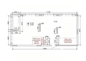 4-к квартира, вторичка, 74м2, 12/15 этаж