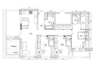 4-к квартира, вторичка, 123м2, 7/8 этаж