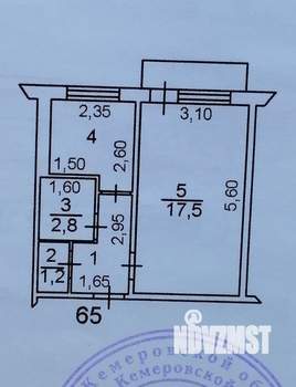 1-к квартира, вторичка, 31м2, 3/5 этаж