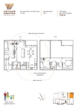 3-к квартира, вторичка, 106м2, 1/8 этаж
