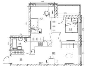 3-к квартира, вторичка, 63м2, 2/15 этаж