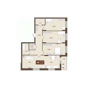 4-к квартира, вторичка, 108м2, 2/20 этаж