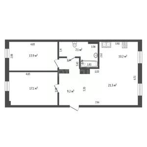 3-к квартира, вторичка, 79м2, 2/5 этаж