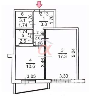 2-к квартира, вторичка, 40м2, 9/16 этаж