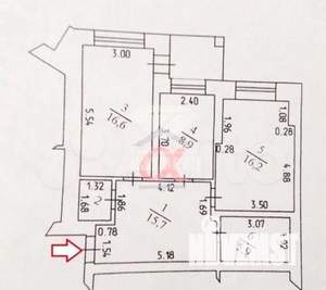 3-к квартира, вторичка, 66м2, 5/5 этаж