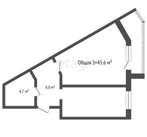 2-к квартира, вторичка, 46м2, 5/9 этаж