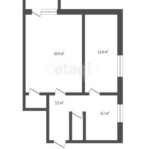 2-к квартира, вторичка, 48м2, 2/2 этаж