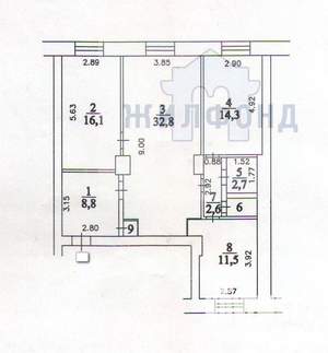 3-к квартира, вторичка, 91м2, 2/4 этаж