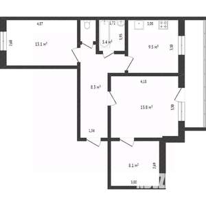 3-к квартира, вторичка, 70м2, 1/10 этаж