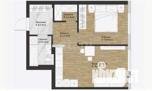 1-к квартира, вторичка, 48м2, 2/6 этаж