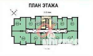 1-к квартира, вторичка, 27м2, 9/15 этаж