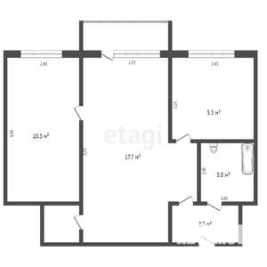 2-к квартира, вторичка, 40м2, 5/5 этаж