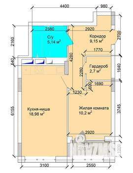 2-к квартира, вторичка, 49м2, 5/15 этаж