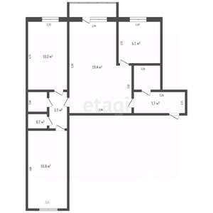 3-к квартира, вторичка, 57м2, 5/5 этаж