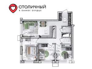 4-к квартира, вторичка, 83м2, 4/25 этаж