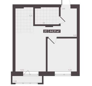 2-к квартира, вторичка, 44м2, 3/16 этаж