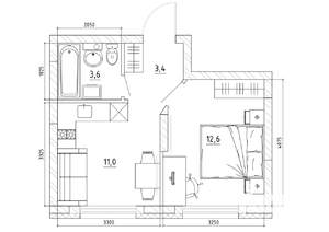 2-к квартира, вторичка, 32м2, 12/15 этаж