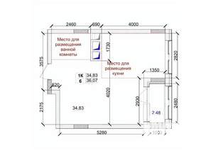1-к квартира, вторичка, 36м2, 9/15 этаж
