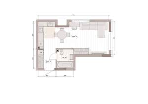 Студия квартира, вторичка, 33м2, 11/15 этаж