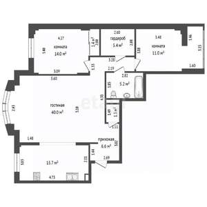 3-к квартира, вторичка, 102м2, 3/8 этаж