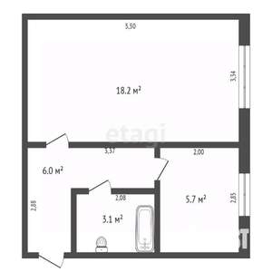 1-к квартира, вторичка, 33м2, 2/3 этаж