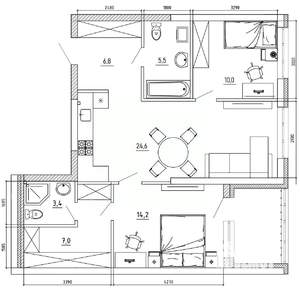 3-к квартира, вторичка, 79м2, 2/8 этаж