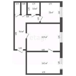 2-к квартира, вторичка, 56м2, 2/5 этаж