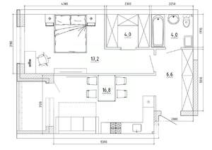 2-к квартира, вторичка, 53м2, 7/8 этаж