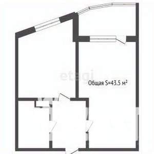 1-к квартира, вторичка, 43м2, 14/25 этаж