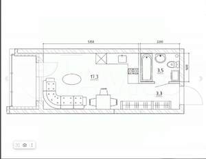 Студия квартира, вторичка, 28м2, 3/15 этаж