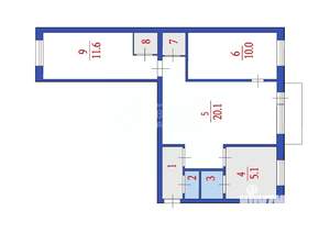 3-к квартира, вторичка, 55м2, 3/5 этаж