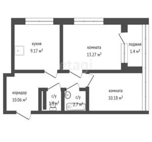 2-к квартира, вторичка, 50м2, 1/15 этаж