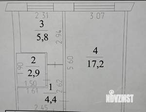 1-к квартира, вторичка, 30м2, 1/5 этаж