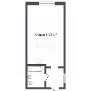 Студия квартира, вторичка, 23м2, 3/9 этаж