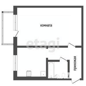 1-к квартира, вторичка, 31м2, 2/5 этаж