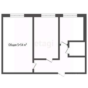 2-к квартира, вторичка, 54м2, 4/4 этаж