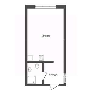 1-к квартира, вторичка, 17м2, 2/5 этаж