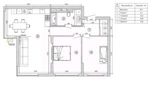 3-к квартира, вторичка, 80м2, 4/18 этаж