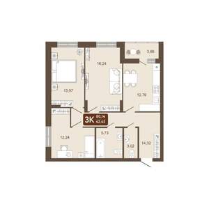 3-к квартира, вторичка, 80м2, 13/20 этаж