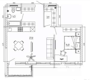 2-к квартира, вторичка, 63м2, 2/15 этаж