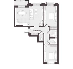 3-к квартира, вторичка, 85м2, 4/16 этаж