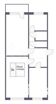 3-к квартира, вторичка, 61м2, 2/5 этаж