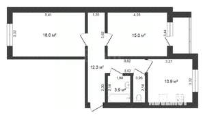 2-к квартира, вторичка, 62м2, 8/10 этаж