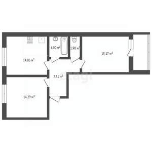 3-к квартира, вторичка, 60м2, 6/16 этаж