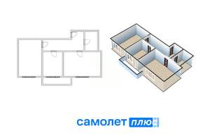 3-к квартира, вторичка, 56м2, 1/5 этаж