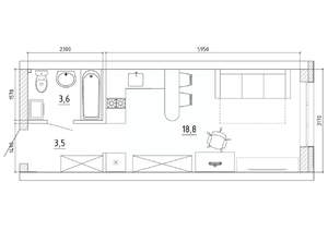1-к квартира, вторичка, 27м2, 2/8 этаж