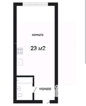 1-к квартира, вторичка, 23м2, 4/9 этаж