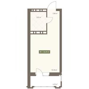 Студия квартира, вторичка, 25м2, 11/16 этаж